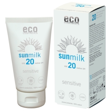 eco-cosmetics-ekologisk-sunmilk-sensitive-medel-skydd-spf-20-75-ml
